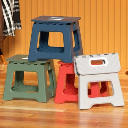 Adult & Children Folding Plastic Saddle Stool, Thickened Portable Camping and Fishing Chair