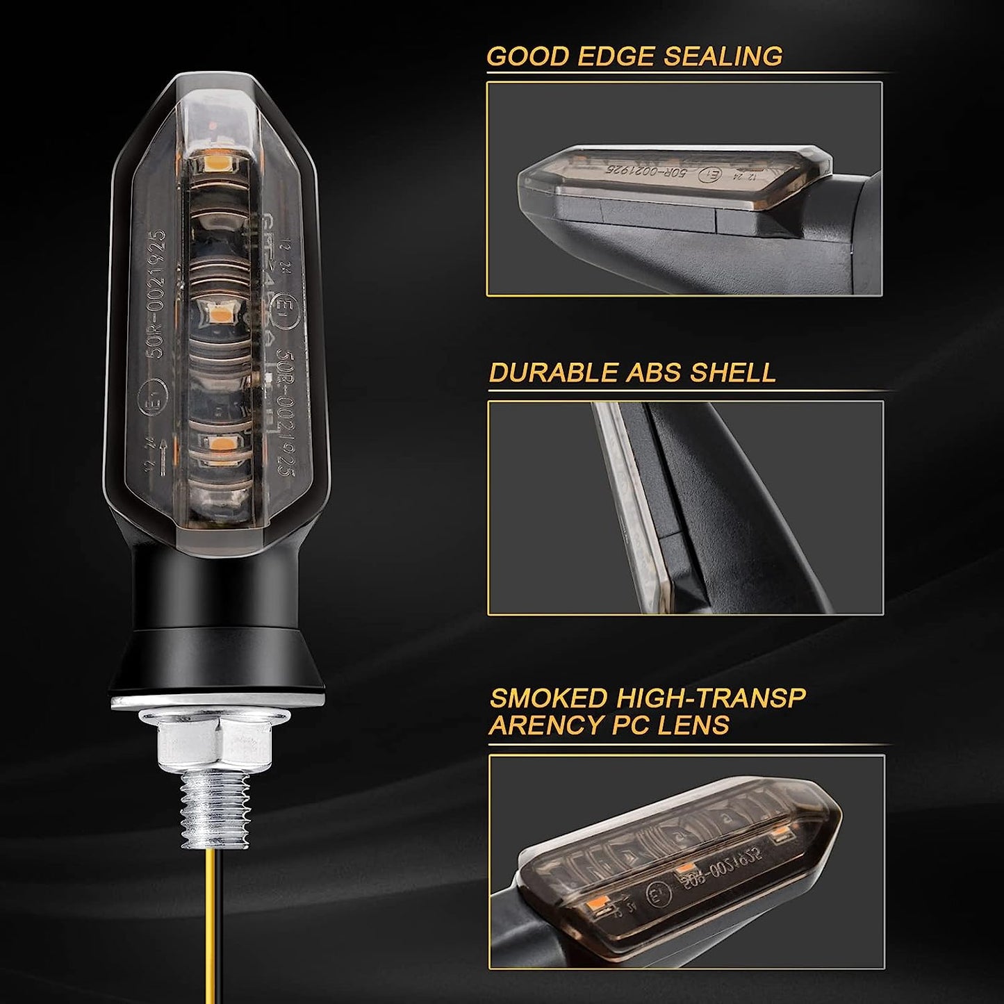 Mini Amber LED Motorcycle Turn Signal Lights Blinker Flashing Indicator Lamps for Bike Scooter Motorbike Accessories