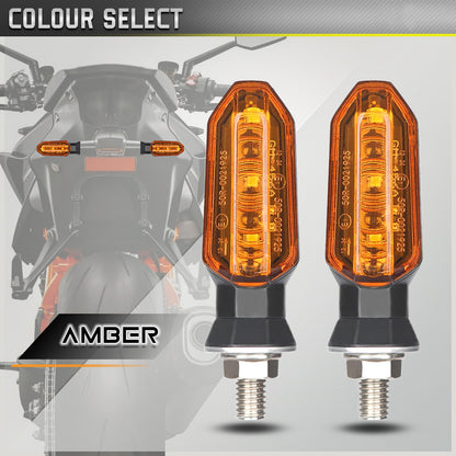 Mini Amber LED Motorcycle Turn Signal Lights Blinker Flashing Indicator Lamps for Bike Scooter Motorbike Accessories