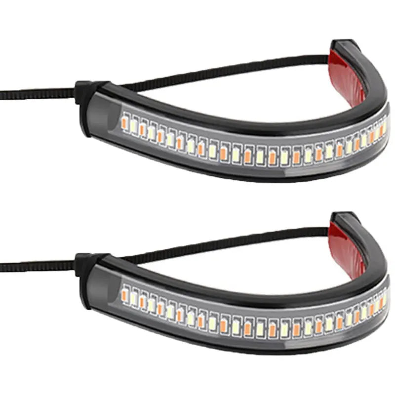 LED Motorcycle Turn Signal Light  DRL Amber White Blinker Fork Ring Strip Flasher Indicator For Bik 6
