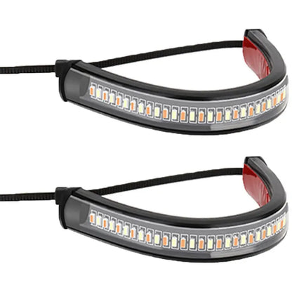 LED Motorcycle Turn Signal Light  DRL Amber White Blinker Fork Ring Strip Flasher Indicator For Bik 6