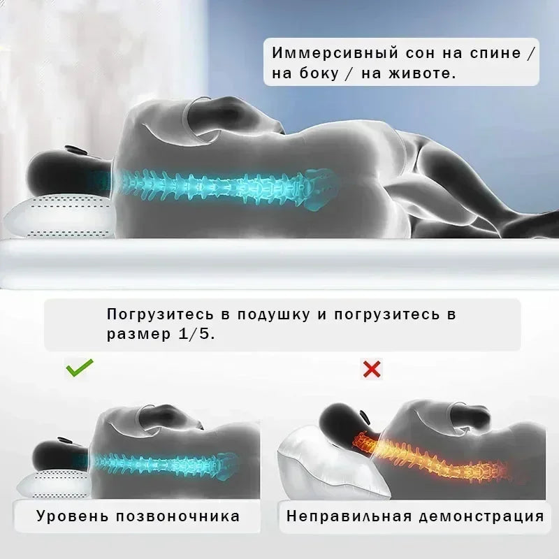 Natural Latex Pillow For Neck Pain Relieve Comfortable Sleep Orthopedic Pillows Breathable Cervical 6