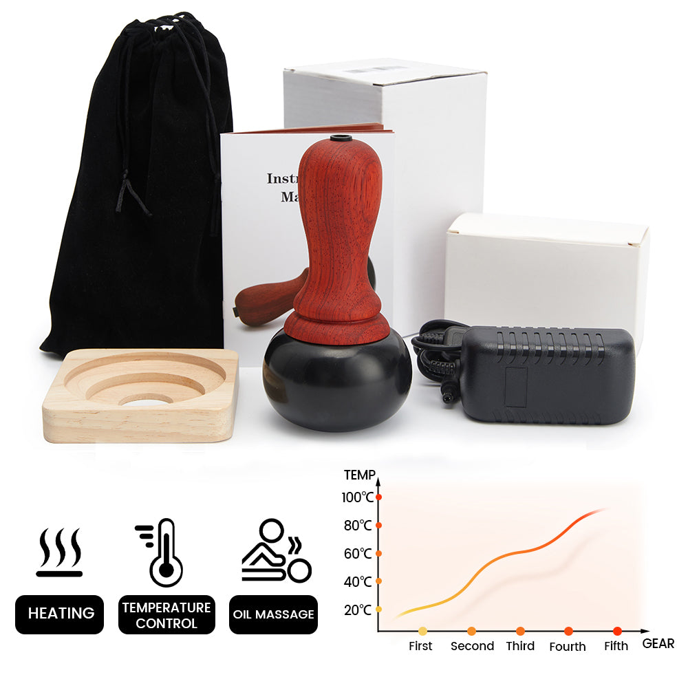 Electric GuaSha Massager Natural Stone Back Neck Needle Skin Scraping Face Massage Relax Spa Tool 1