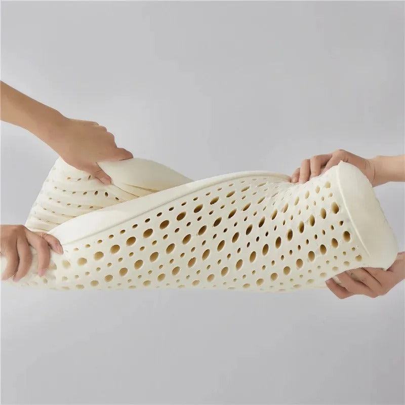 Natural Latex Pillow Cervical Vertebrae Health Care Orthopedic Anti Snore Massage, Ergonomic Support