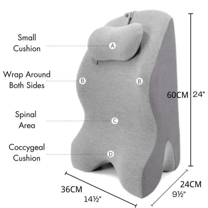 Multifunctional Reclining Pillow with Memory Foam for Back Neck Support, Ergonomic Wedge Cushion, Comfortable Prone Rest
