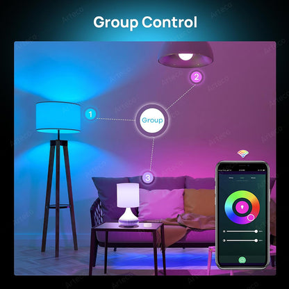 Smart Tuya Zigbee LED Light Bulb, WiFi RGB Cool Warm White Smart Bulb Works with Alexa & Google Home for Room Decor