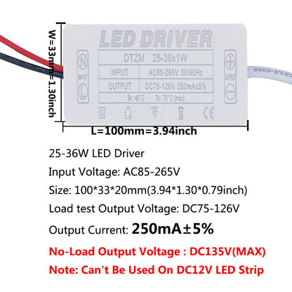 AC LED Driver 300mA Constant Current Power Supply with Shell Connector for LED Lights, Lamps, and Strips