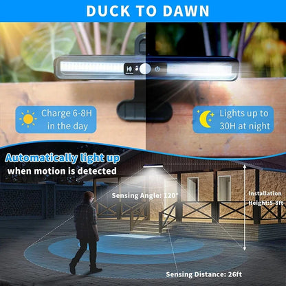 Waterproof Clip On Solar Motion Sensor Lights, LED Outdoor Fence & Security Lights, Portable Solar Powered Wall & Patio