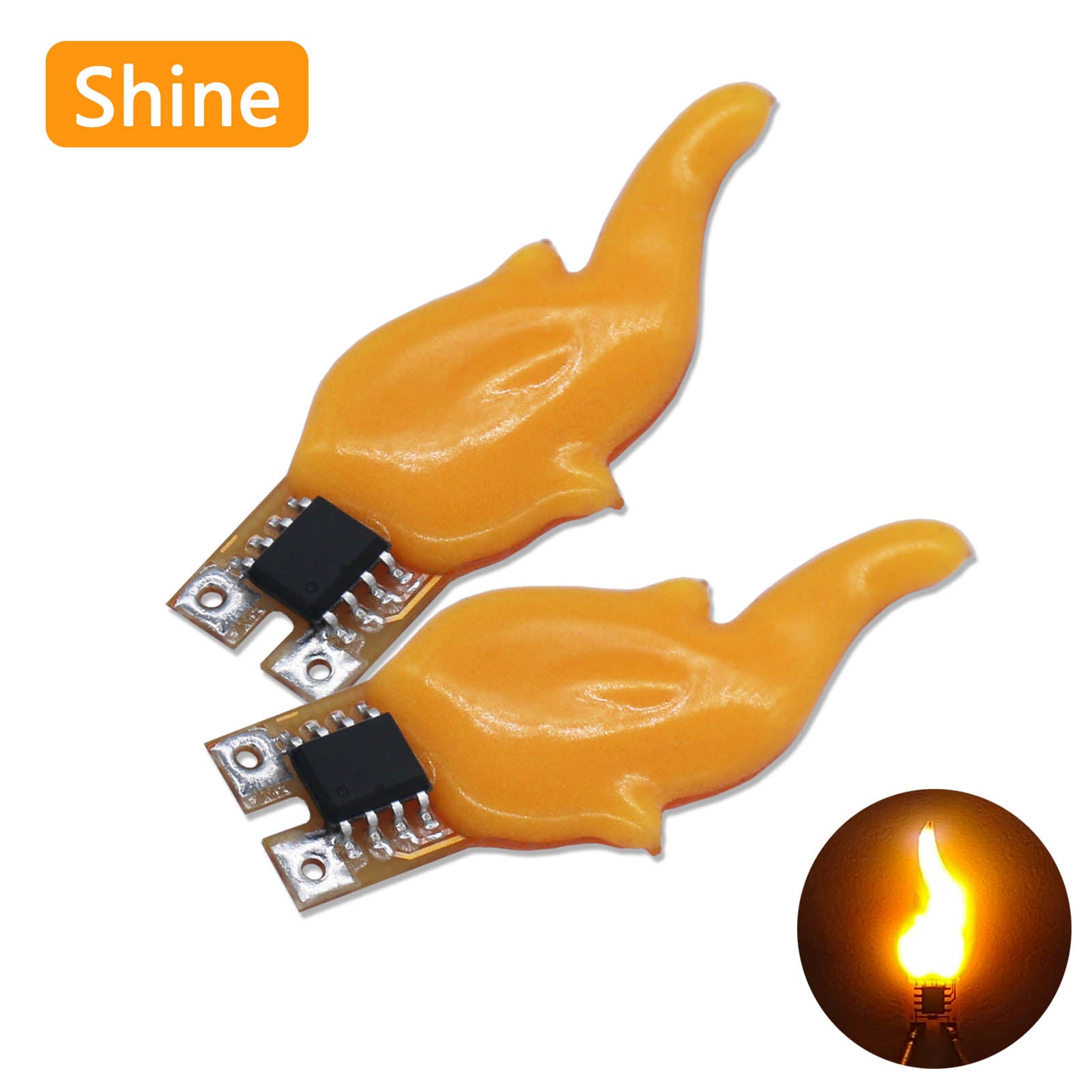 LED Flashing Candle Flame Lights COB Diodes for Birthday Party Decor, DIY Crafts, Wedding and Holiday Lighting Accessory