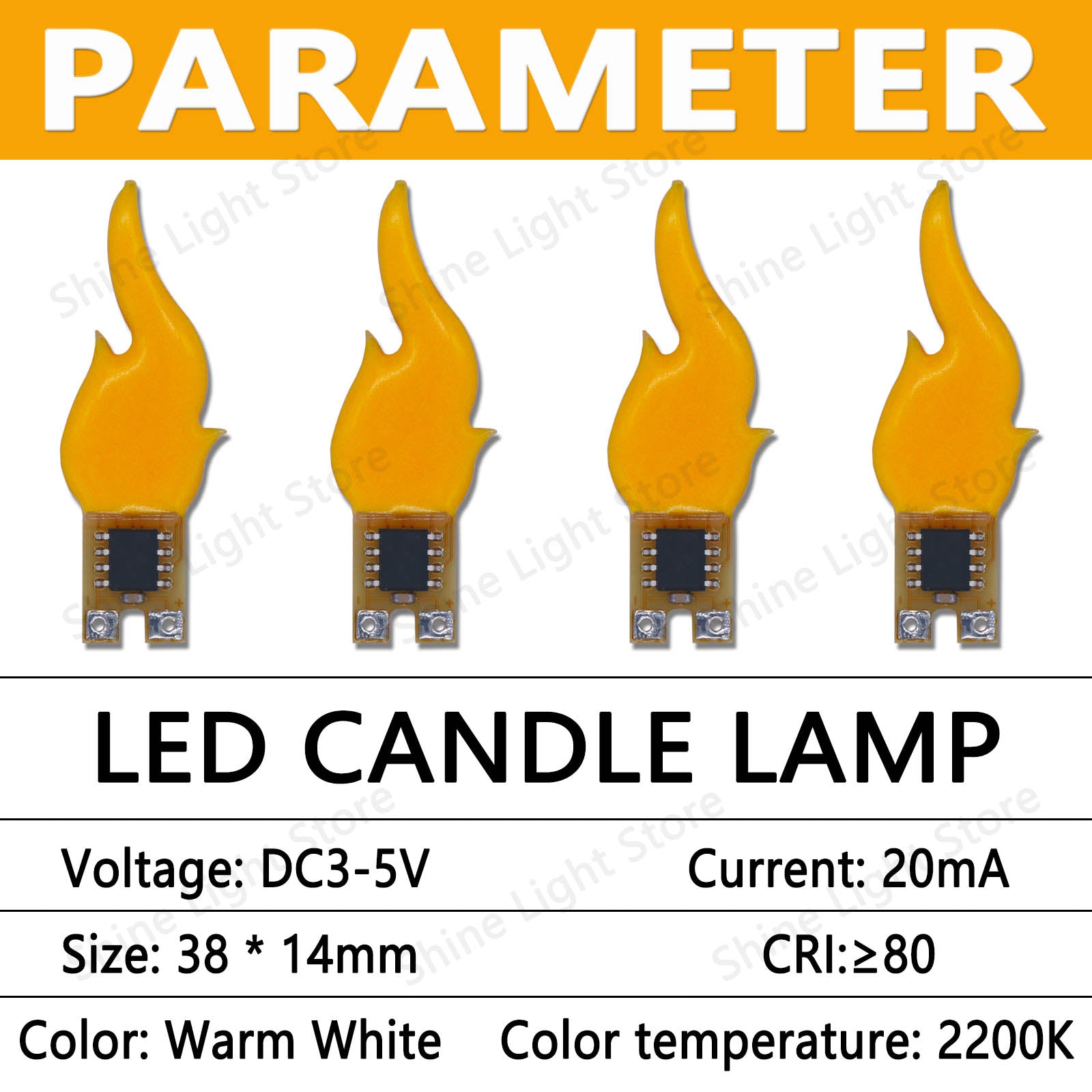 LED Flashing Candle Flame Lights COB Diodes for Birthday Party Decor, DIY Crafts, Wedding and Holiday Lighting Accessory