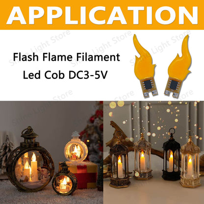 LED Flashing Candle Flame Lights COB Diodes for Birthday Party Decor, DIY Crafts, Wedding and Holiday Lighting Accessory