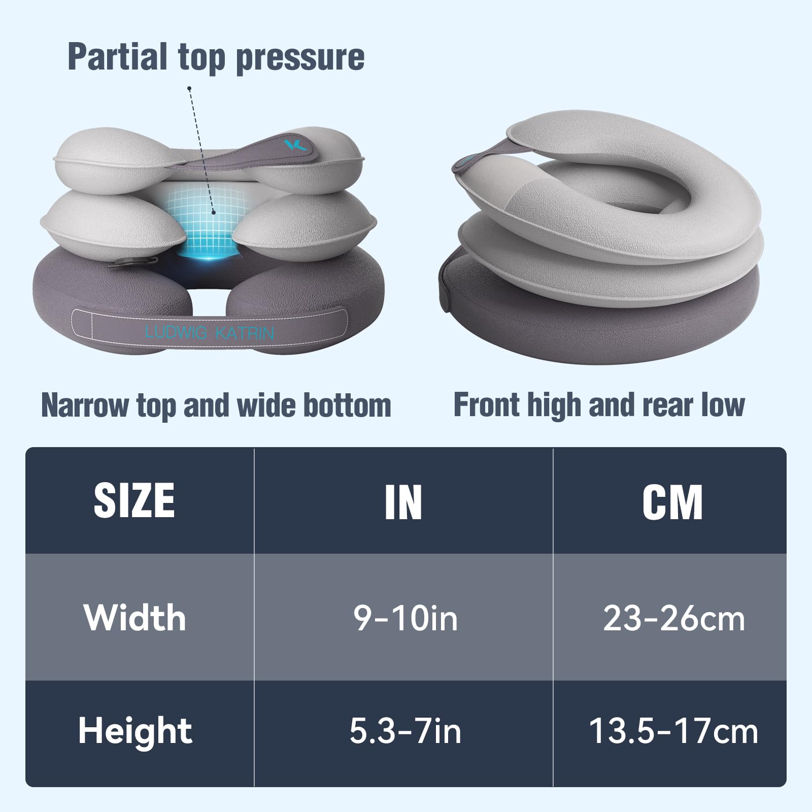 Cervical Neck Traction Device Inflatable Neck Stretcher Pillow For Instant Neck Decompression Home
