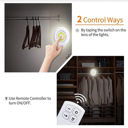 Dimmable LED Under Cabinet Light With Remote Control Battery Operated Closet Light For Wardrobe Kit 2