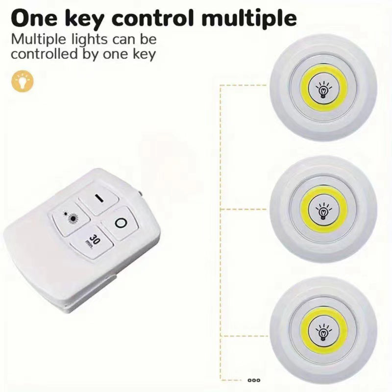 Dimmable LED Under Cabinet Light With Remote Control Battery Operated Closet Light For Wardrobe Kit 3