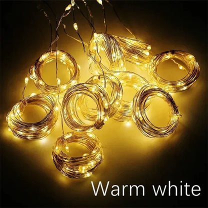 LED Fairy Curtain String Lights USB Garland Lamp 8 Lighting Modes for Christmas, Wedding, New Year & Home Decoration