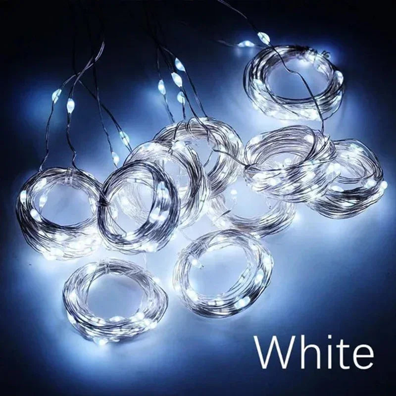 LED Fairy Curtain String Lights USB Garland Lamp 8 Lighting Modes for Christmas, Wedding, New Year & Home Decoration
