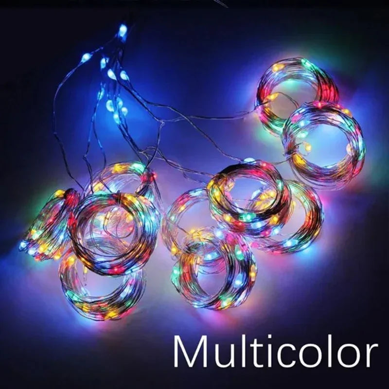 LED Fairy Curtain String Lights USB Garland Lamp 8 Lighting Modes for Christmas, Wedding, New Year & Home Decoration
