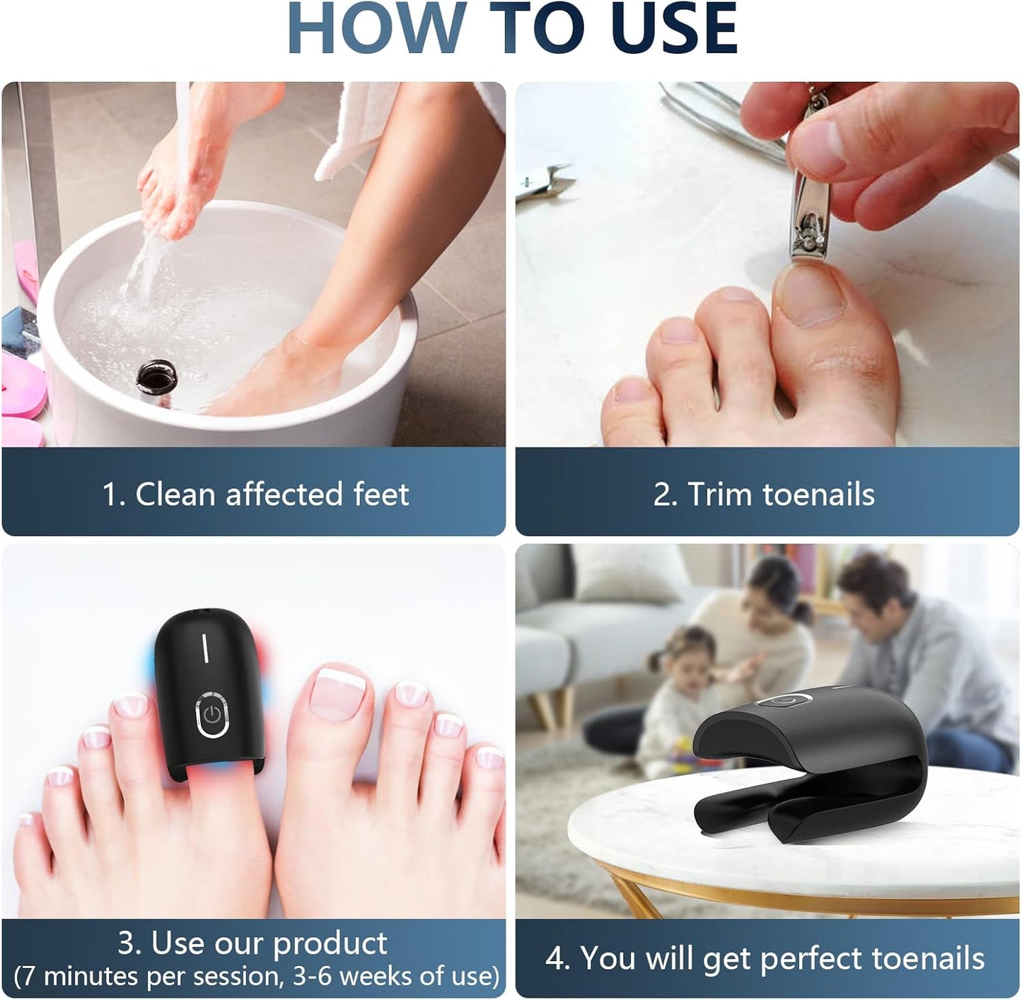 Nail Fungus Laser Device Super Pulsed Invisible Light Smart Remove and Repair Fungal Nail, Portable, Rechargeable