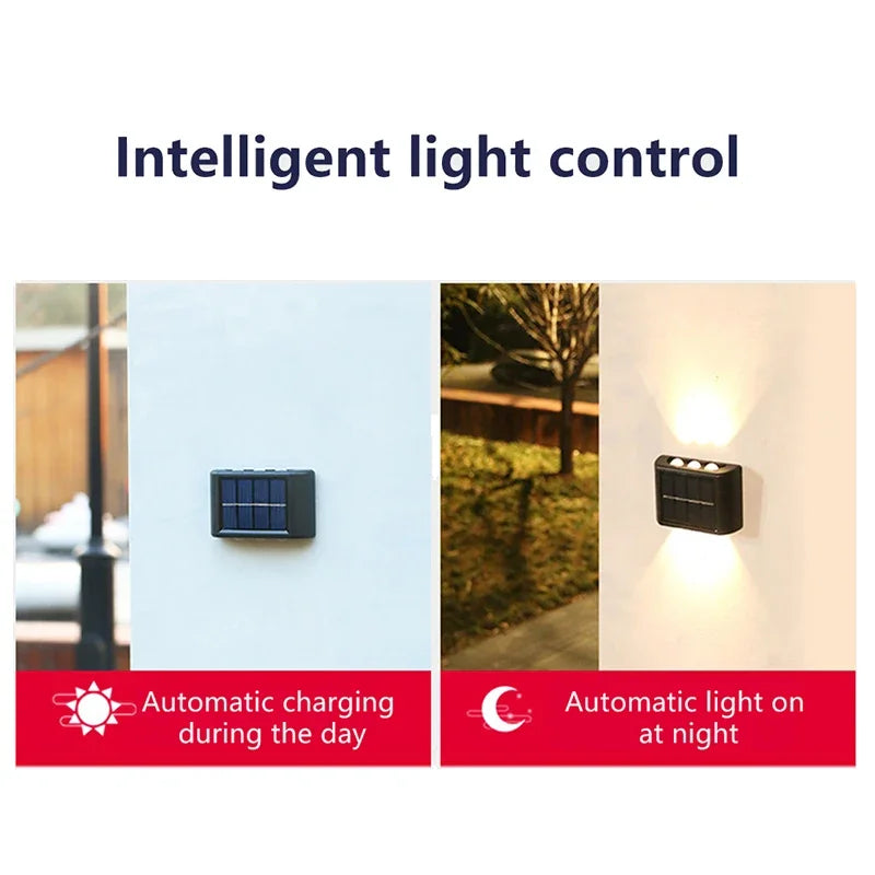 Ultra Durable Solar Wall Lamp Outdoor Waterproof Solar Powered Light Up And Down Illuminate Home Ga 2