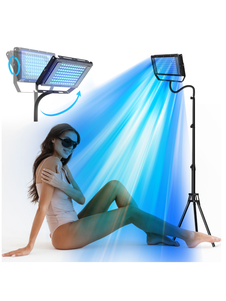 Ultraviolet Tanning Lamp Tripod Solarium Lamp for Tanning Body, Blue Light Wavelength, Skin Care
