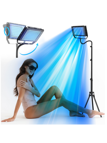 Ultraviolet Tanning Lamp Tripod Solarium Lamp for Tanning Body, Blue Light Wavelength, Skin Care