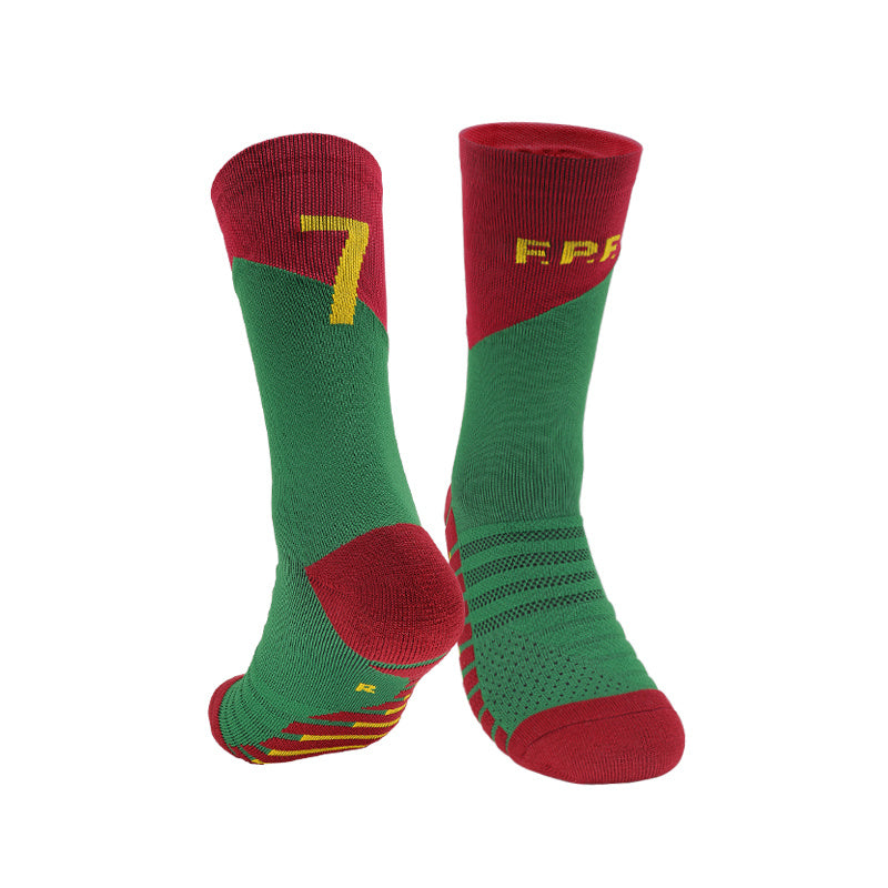 Breathable Yellow Kids Soccer Socks Blue Boys Girls Football Sports Socks for Men Outdoor Running Short Fast Drying