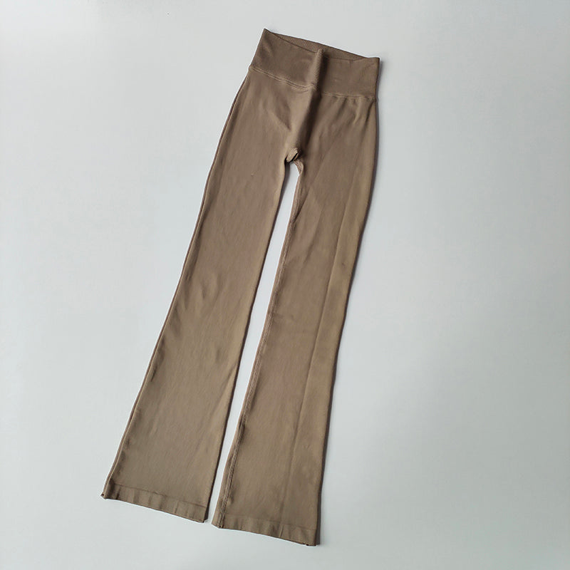 Seamless High Waisted Flared Leggings, Compression Pants for Outdoor Fitness, No Awkward Lines, Body Lifting Workout