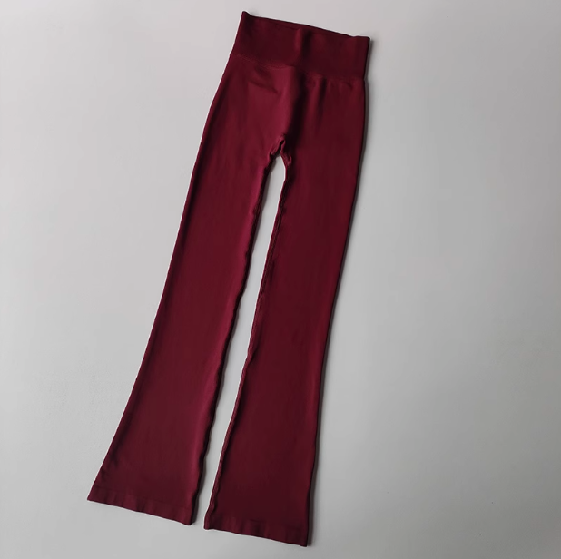 Seamless High Waisted Flared Leggings, Compression Pants for Outdoor Fitness, No Awkward Lines, Body Lifting Workout