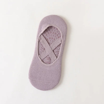 Anti-Slip Yoga Socks for Women, Backless Silicone Pilates Ballet Socks, Breathable Bandage Dance Grip Socks for Studio