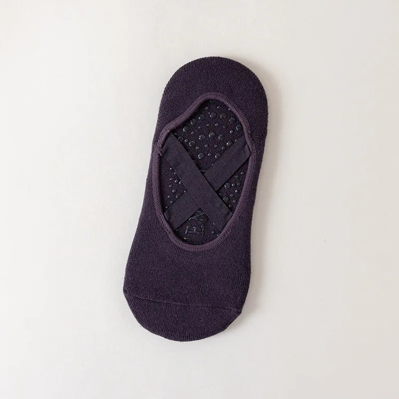 Anti-Slip Yoga Socks for Women, Backless Silicone Pilates Ballet Socks, Breathable Bandage Dance Grip Socks for Studio