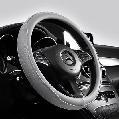 Napa Leather Perforated Steering Wheel Cover  NonSlip Breathable Universal 15 Inch 5