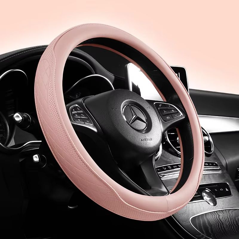 Napa Leather Perforated Steering Wheel Cover  NonSlip Breathable Universal 15 Inch 3