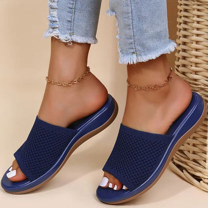 Elastic Force Women's Summer Sandals – Casual Beach & Outdoor Slip-On Flats