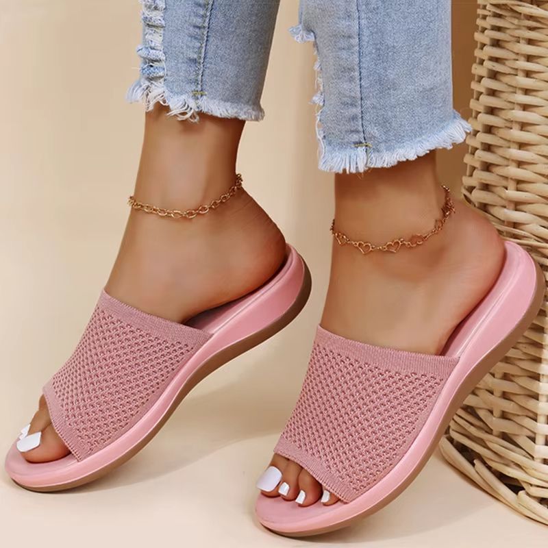Elastic Force Womens Summer Sandals  Casual Beach  Outdoor SlipOn Flats 2