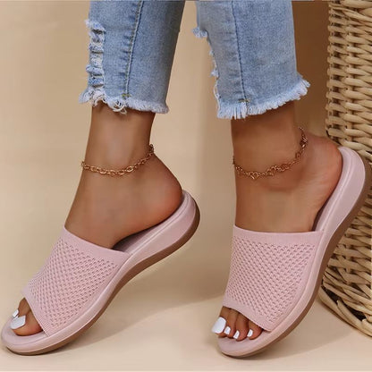 Elastic Force Womens Summer Sandals  Casual Beach  Outdoor SlipOn Flats 8