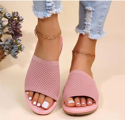 Elastic Force Womens Summer Sandals  Casual Beach  Outdoor SlipOn Flats 3