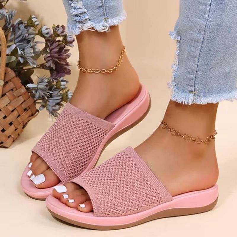 Elastic Force Womens Summer Sandals  Casual Beach  Outdoor SlipOn Flats 4