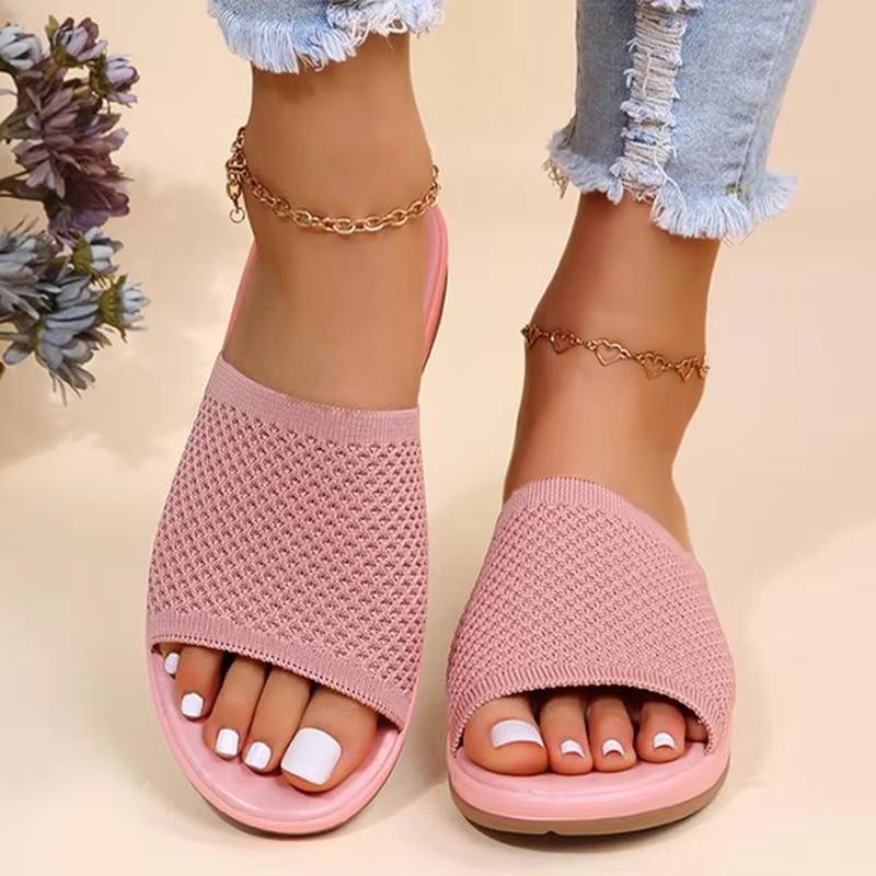 Elastic Force Womens Summer Sandals  Casual Beach  Outdoor SlipOn Flats 5