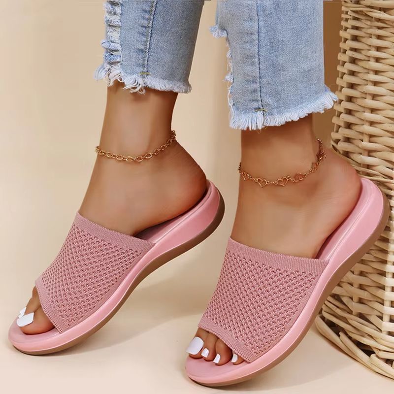 Elastic Force Womens Summer Sandals  Casual Beach  Outdoor SlipOn Flats 7