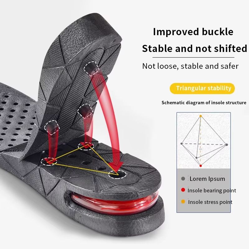 Height Increase Insoles  Invisible Heightening Inserts With Air Cushion For Comfortable Shoe Lift 3