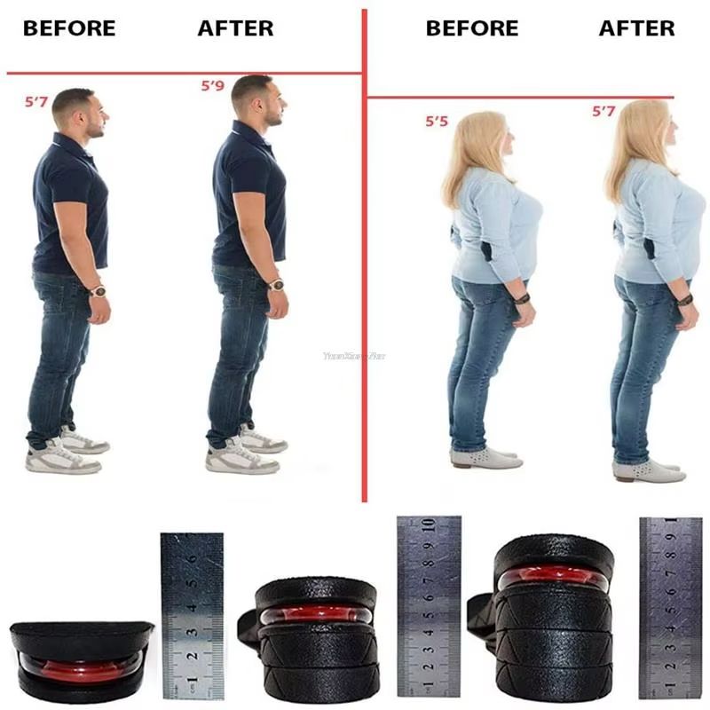 Height Increase Insoles  Invisible Heightening Inserts With Air Cushion For Comfortable Shoe Lift 5