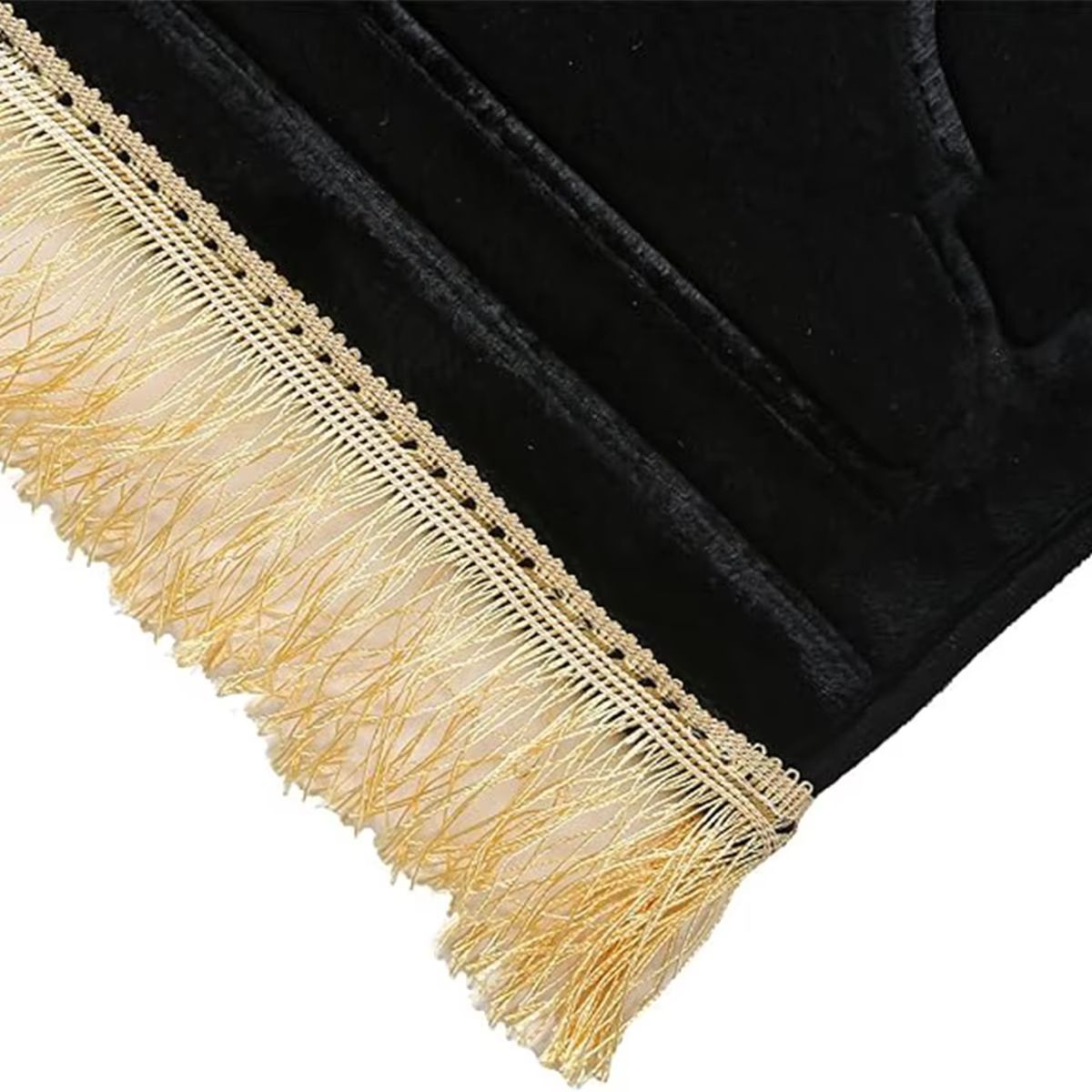 Thickened Printed Prayer Mat With Tassels  Plush Flannel Irregular Design For Comfort And Style 3