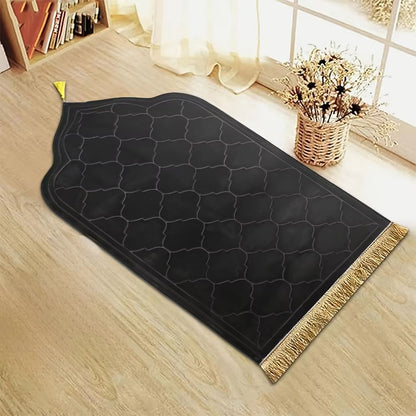 Thickened Printed Prayer Mat With Tassels  Plush Flannel Irregular Design For Comfort And Style 8
