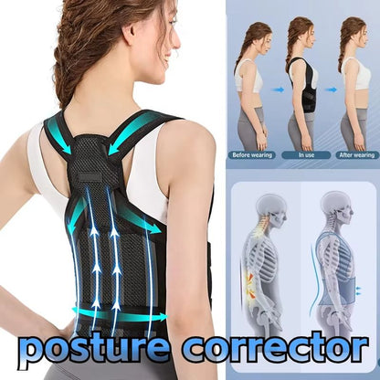 Adjustable Posture Corrector – Comfortable Upper Back Brace for Men and Women