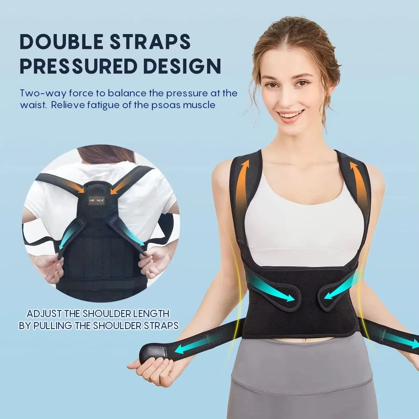 Adjustable Posture Corrector  Comfortable Upper Back Brace For Men And Women 2