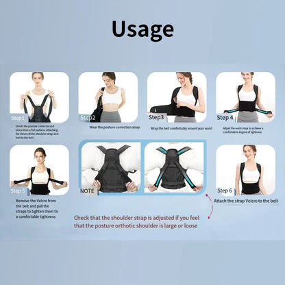 Adjustable Posture Corrector  Comfortable Upper Back Brace For Men And Women 4