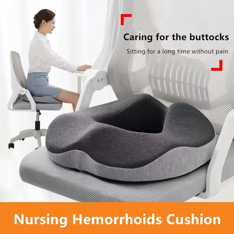 Memory Foam Hemorrhoid Cushion – Sciatica & Tailbone Pain Relief Seat Cushion for Office & Travel