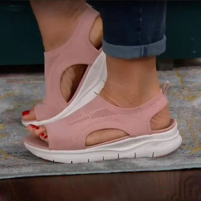Chic OpenToe Wedge Sandals With Strappy Back  Stylish  Comfortable Summer Footwear For Women 3