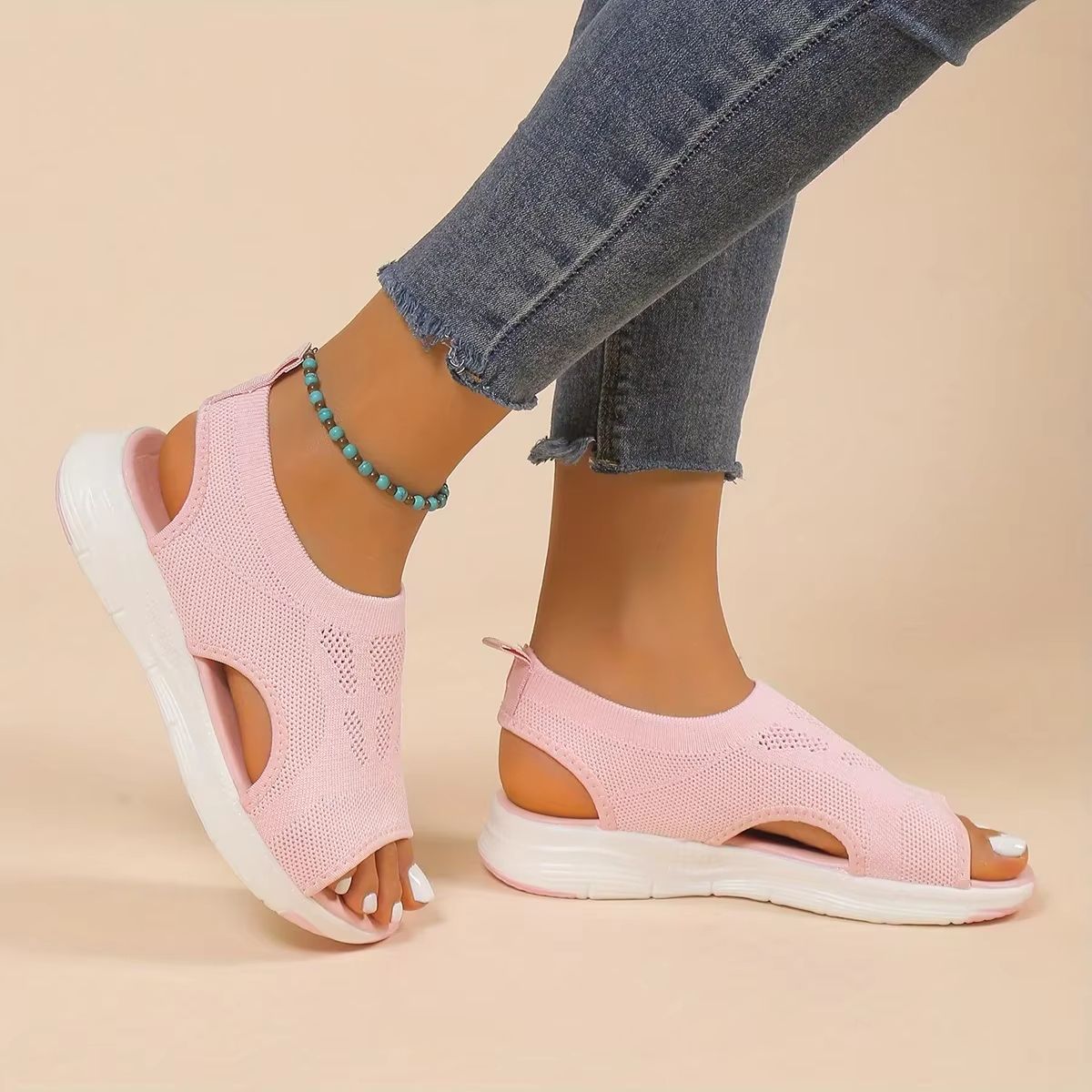 Chic OpenToe Wedge Sandals With Strappy Back  Stylish  Comfortable Summer Footwear For Women 6