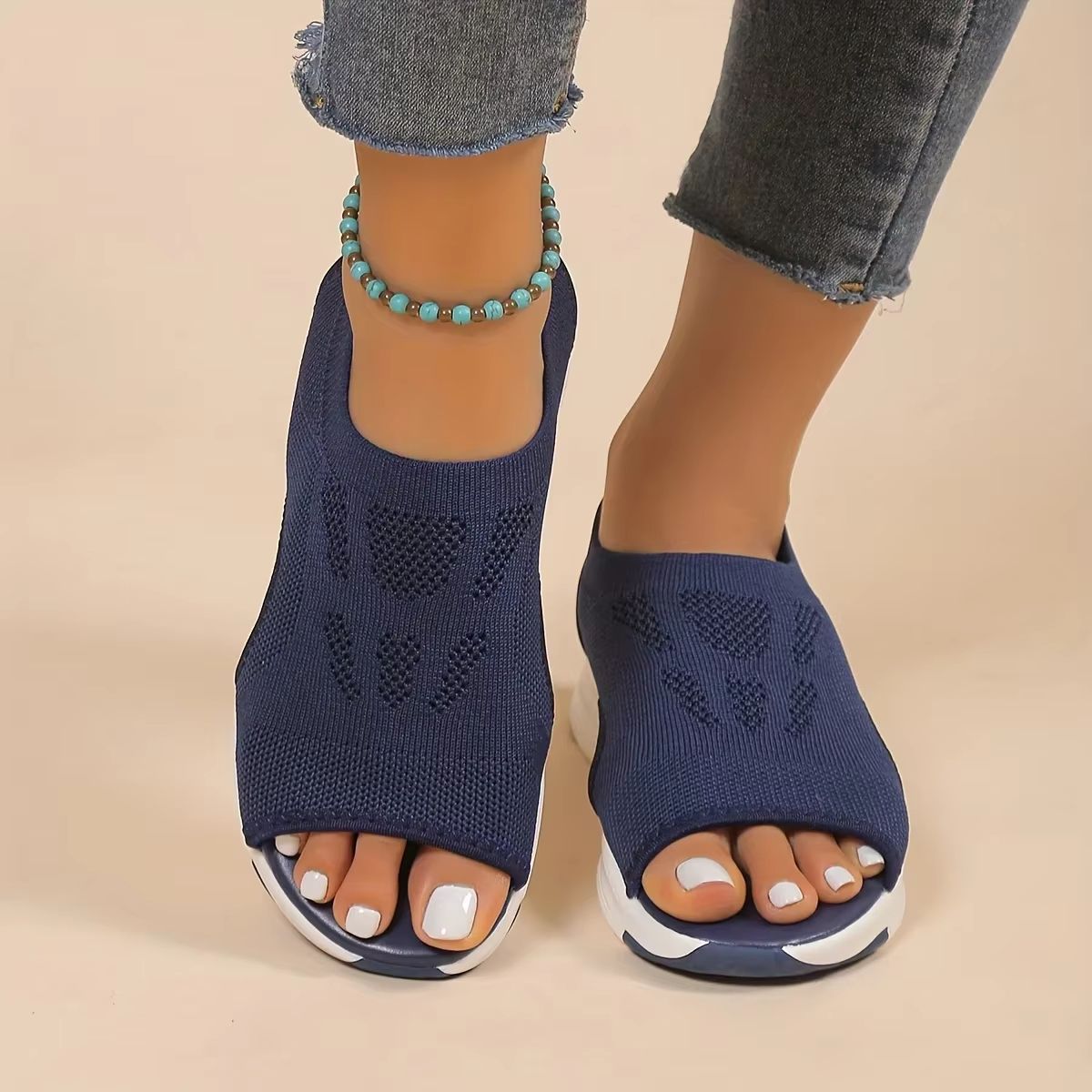 Chic OpenToe Wedge Sandals With Strappy Back  Stylish  Comfortable Summer Footwear For Women 7